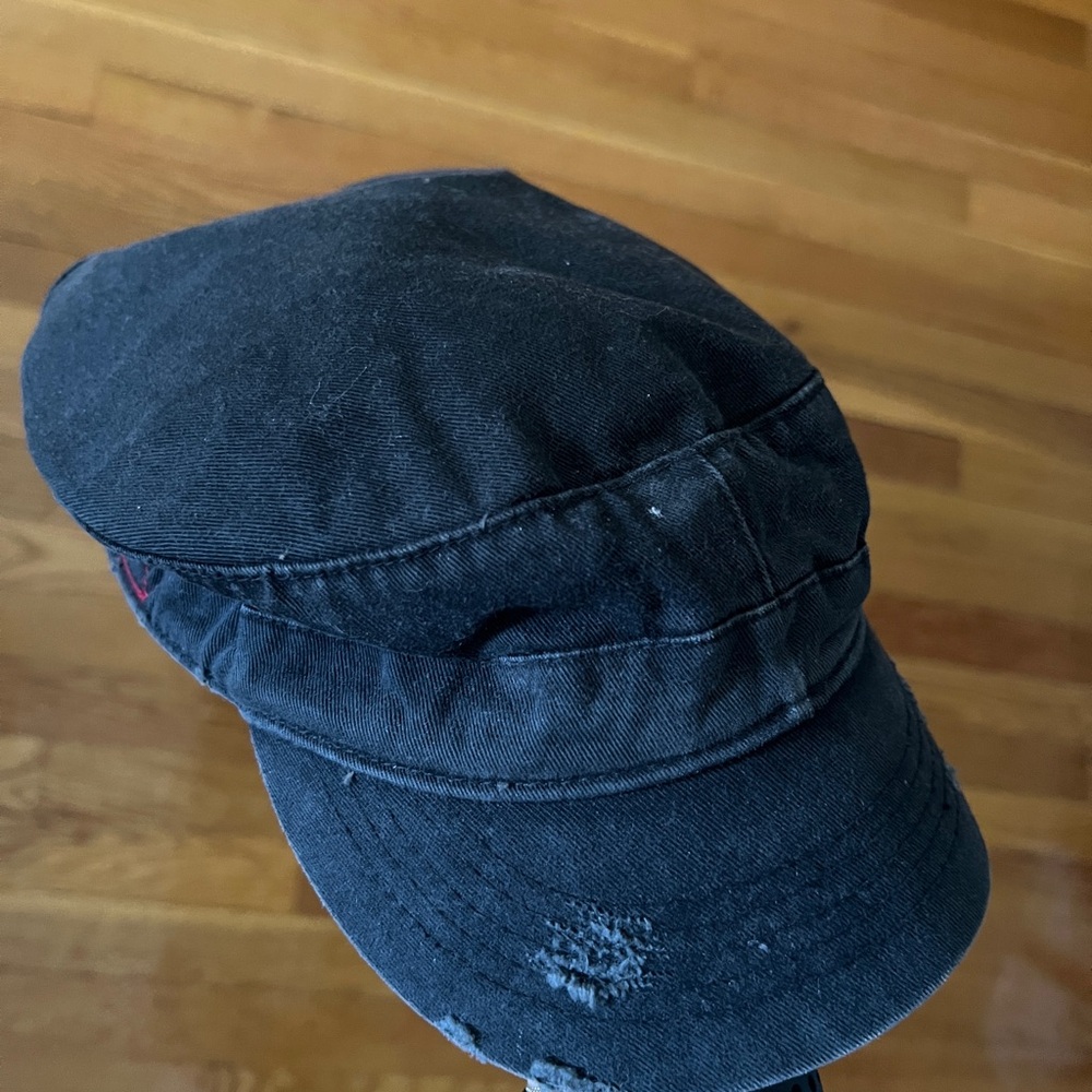 Black Distressed Cap